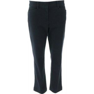 NWT LANDS' END STRAIGHT LEG STRETCH MID RISE CHINO PANTS BLACK 2P (PETITE)